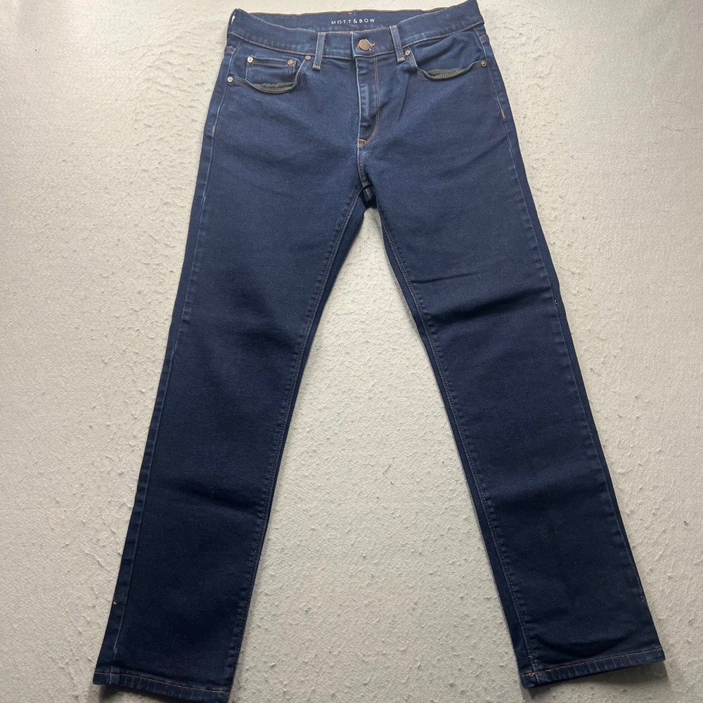 Mott & Bow Slim Jeans Mens W32 L30 Dark Indigo Blue Denim Pants 1944